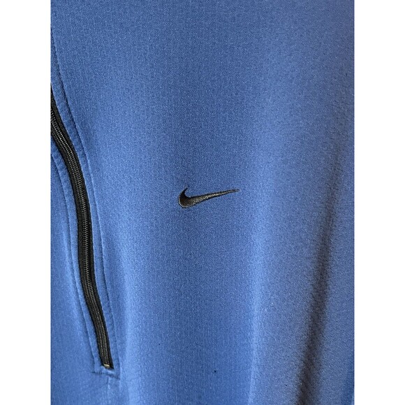 Nike Womens XL Dri Fit Mock Neck Quarter Zip Blue & Black Pullover - Picture 3 of 6